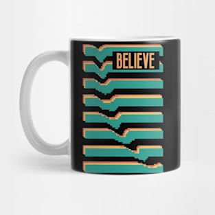 Retro Abstract "Believe" pushed Mug